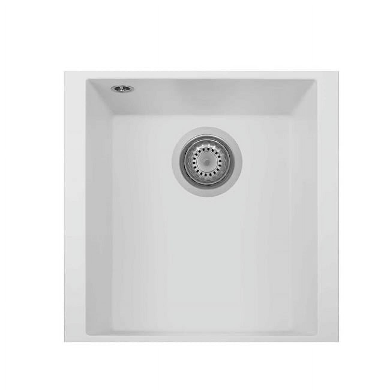 LaToscana ON4110ST-58UG 16 in. ONE Series Undermount Quartz Single Bowl Bar Sink in Milk White