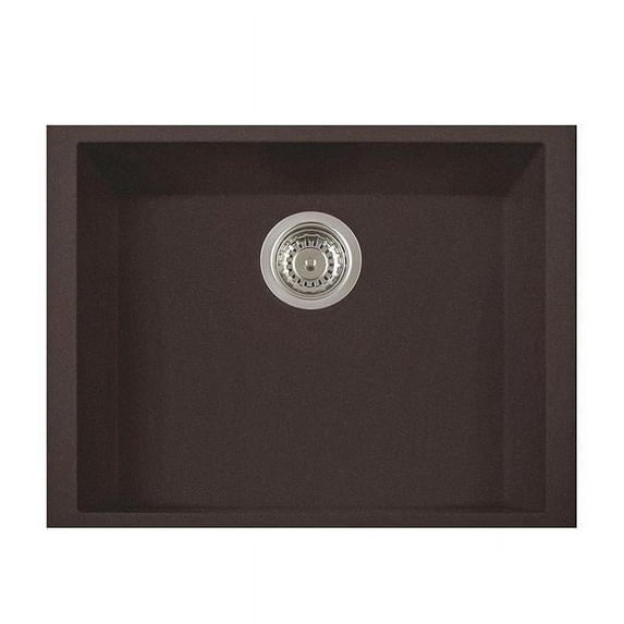 LaToscana ON6010ST-64 17 in. One Undermount Granite Composite Single Bowl Kitchen Sink, Brown