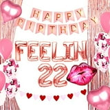 LaVenty 66 PCS Luxury Feelin 22 Balloons Feelin 22 Banner 22nd Birthday ...