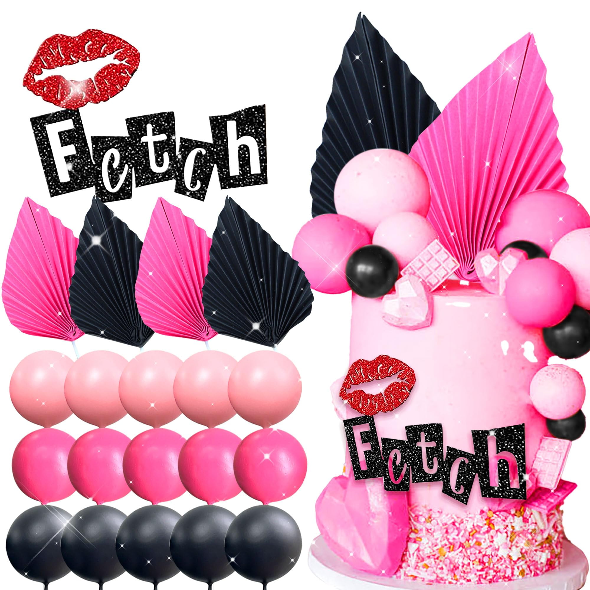 Mean Girls Cake Topper Set | Wednesday We Wear Pink Decor | Bridal Shower & Birthday Party Supplies