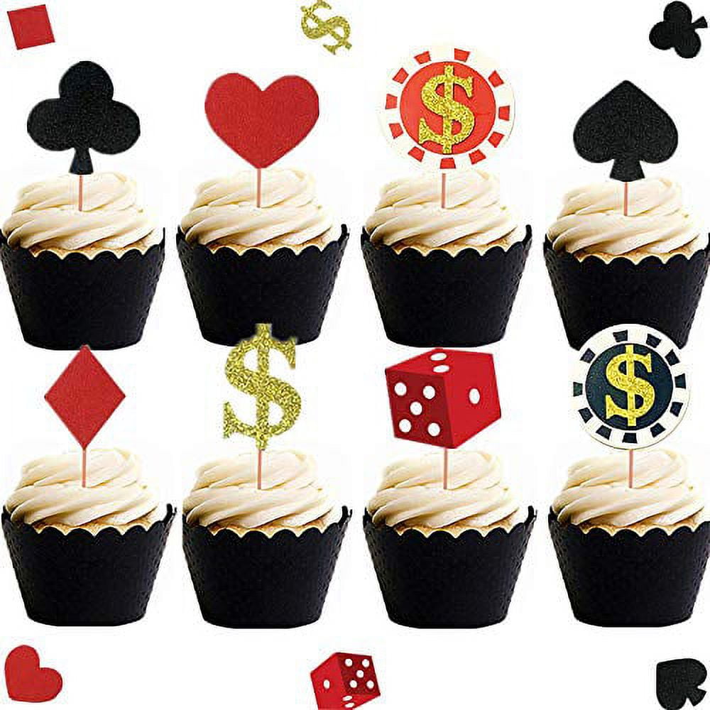 Personalized Las Vegas Poker Chip LED Anniversary Cake Topper