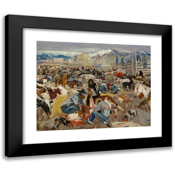 LaVerne Nelson Black 18x15 Black Modern Framed Museum Art Print Titled - Party in Taos