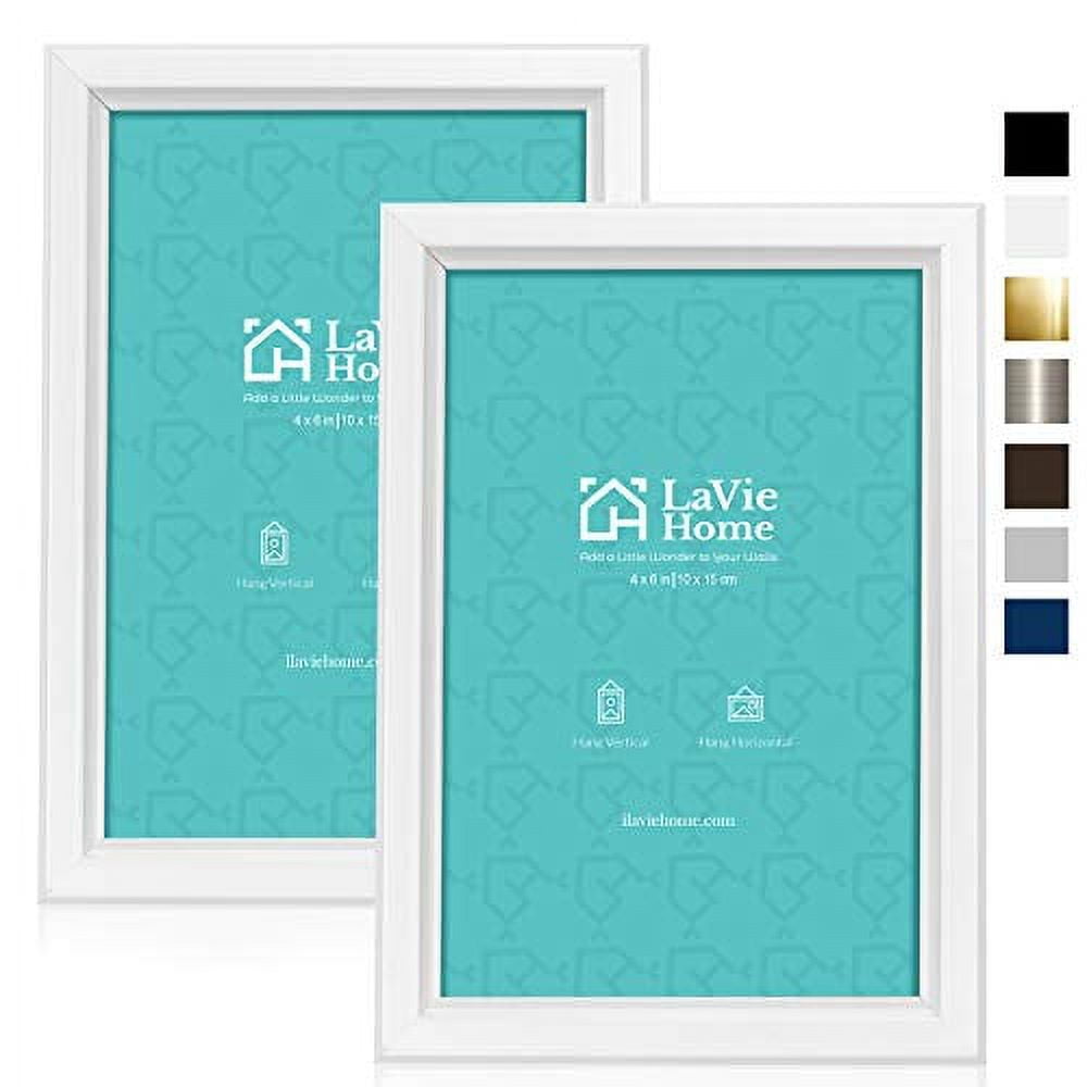 4x6 White Picture Frame Set Pack of 2 4x6 Wood Picture Frames for Gallery Wall 2 4x6 White Frames