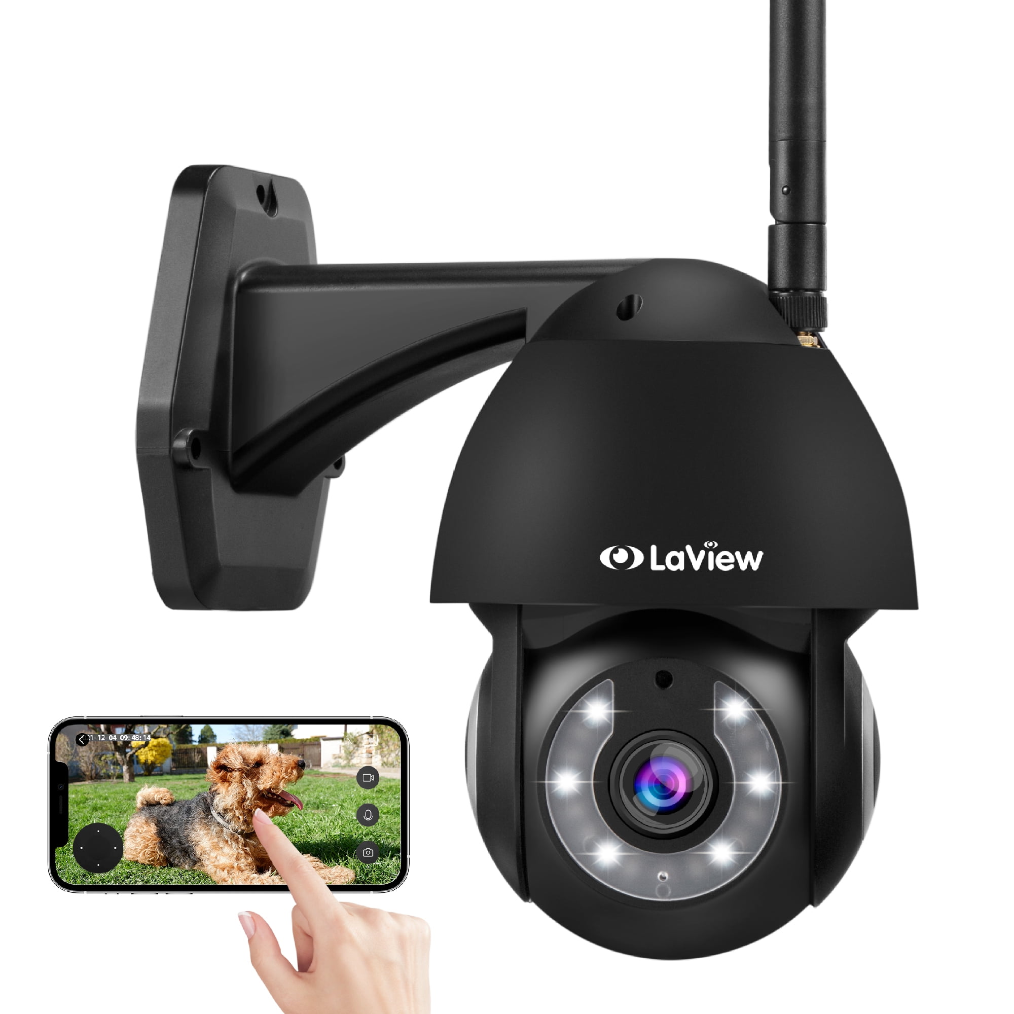 Laview 2K Security Camera Outdoor with Color Night Vision,4MP Wired Cameras for Home Security,IP66 Waterproof Camera, 24/7 Live Video,2 Way Audio
