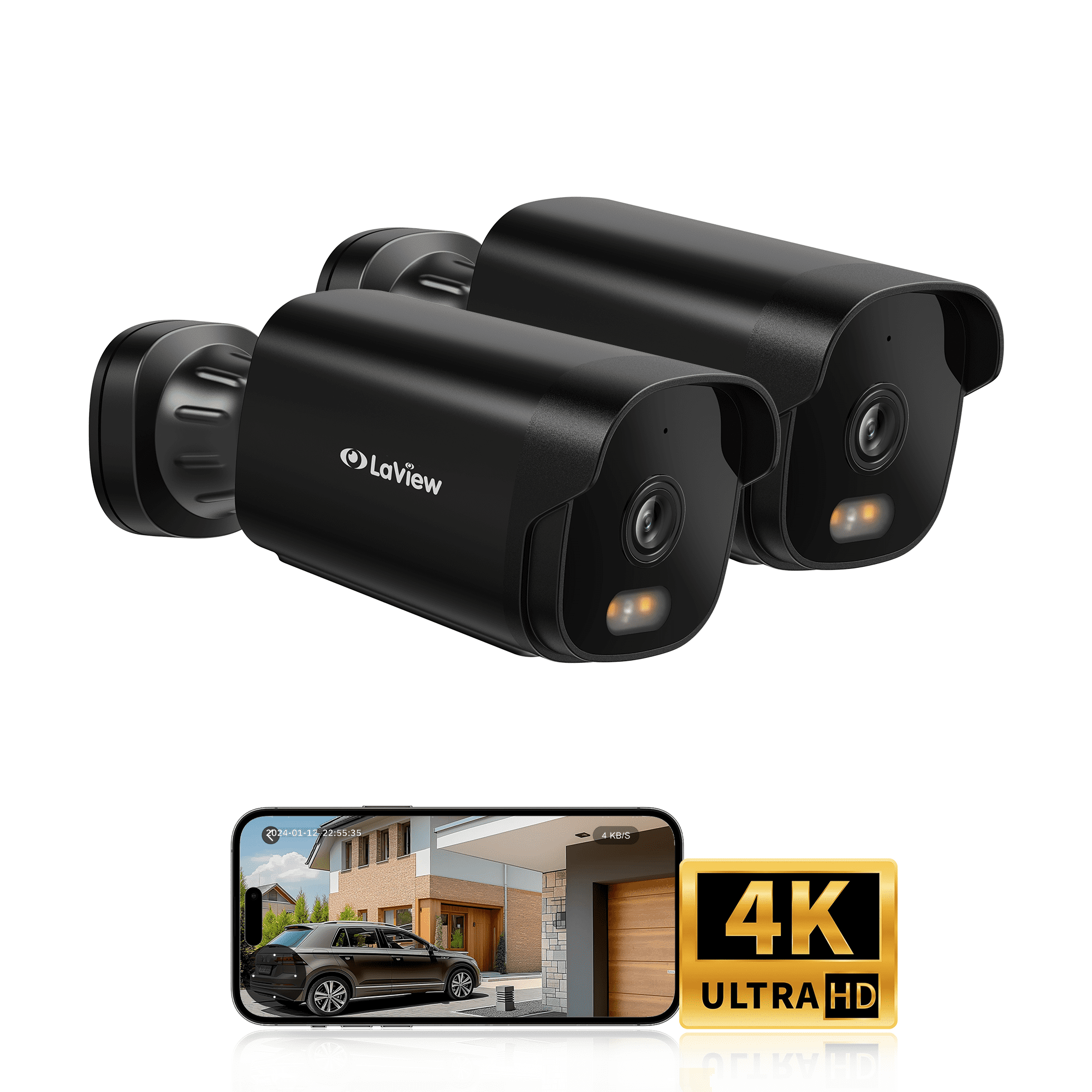 LaView 4K Security Camera Outdoor with Color Night Vision,8MP