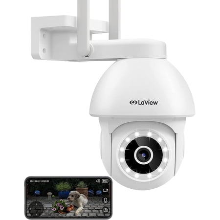 LaView 4MP 360° PTZ Outdoor Security Camera Wired, Starlight Color Night Vision