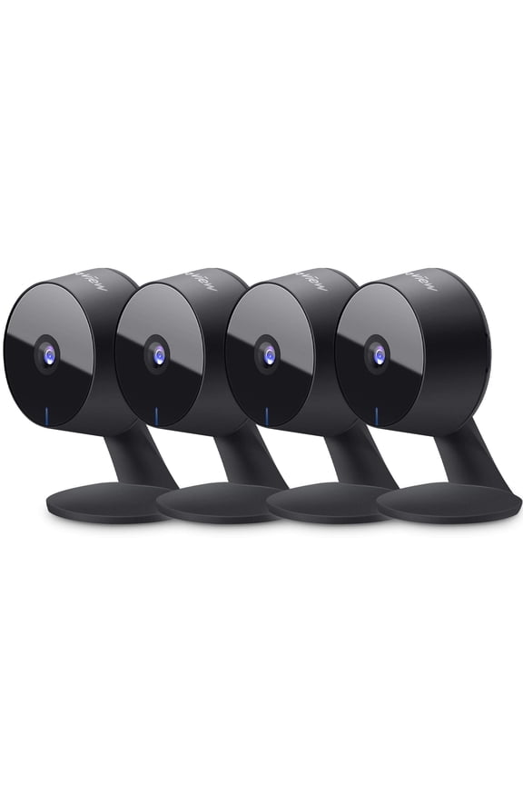 Security Cameras 4pcs, Home Security Camera Indoor 1080P, Wi-Fi Cameras Wired for Pet, Motion Detection, Two-Way Audio, Night Vision, Phone App, Works with Alexa, iOS & Android & Web Access