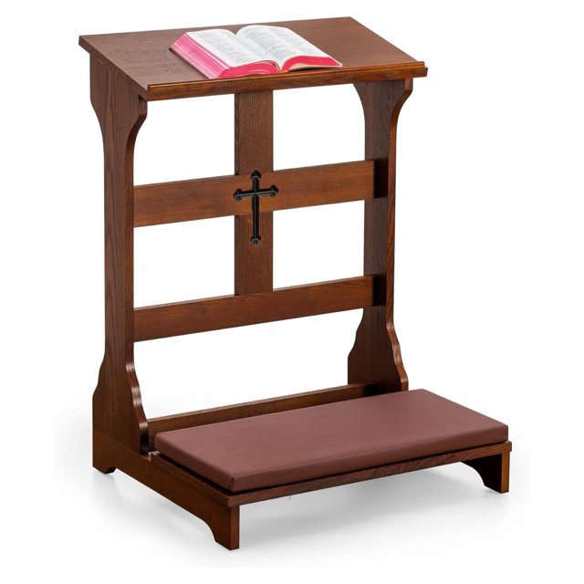 LaYelxt Prayer Bench Stool, Padded Kneeling Stool for Prayer, Wooden