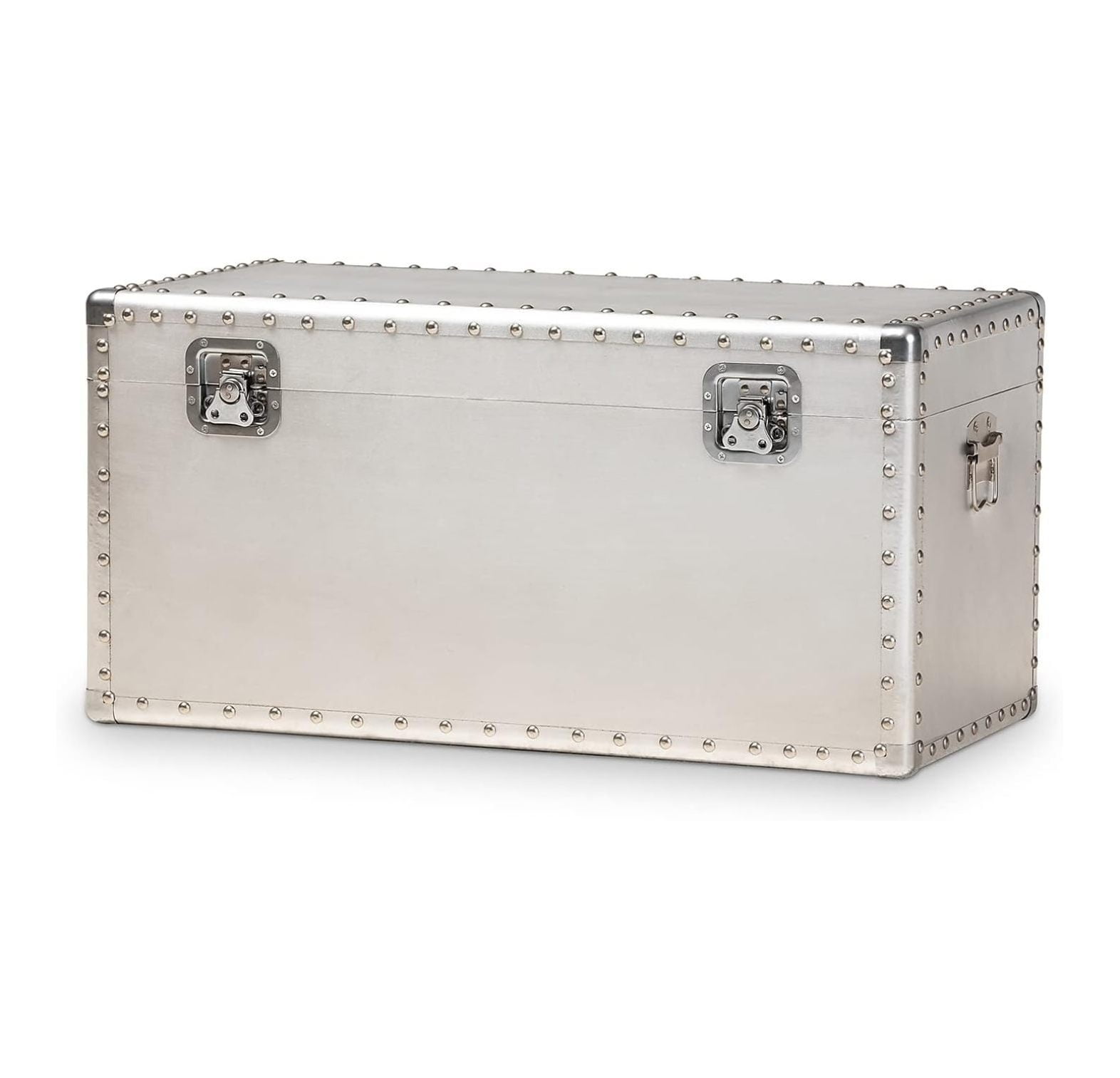 Serge Silver Metal Industrial Storage Trunk