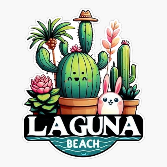 Laa Beach California USA Coastal Travel Sticker
