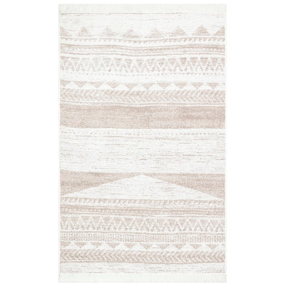 Laa Geometric Cotton Area Rugs for Living Room Jacquard Textured Modern Rugs Soft Geometric Rug for Bedroom Mid Century Washable Rug Non-Slip Bohemian Carpet Perfect for Dining Room Office