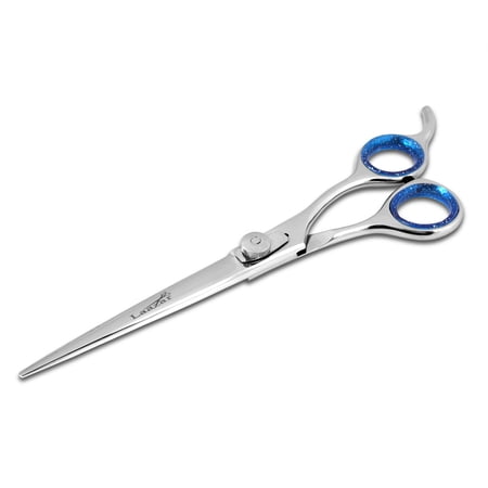 Laazar Pro Pet Grooming Scissors, Premium Steel Dog Grooming Shears with Blue Handles, Long-Lasting Sharp Blades (Straight, 9 Inches)