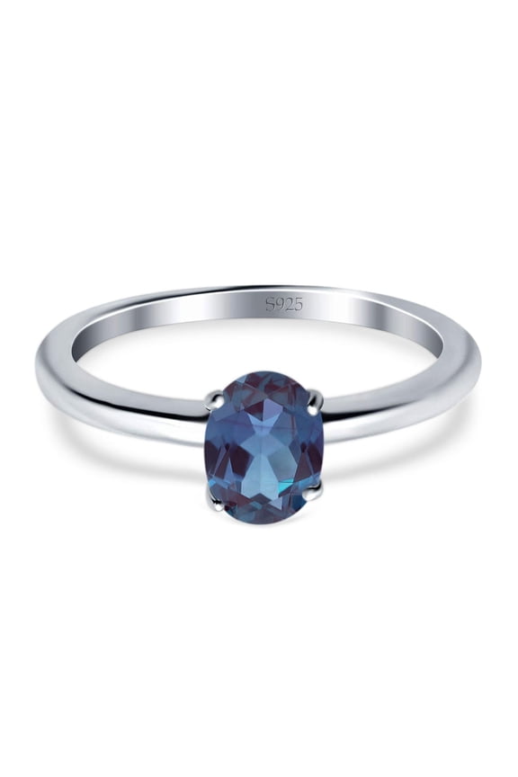 Lab Alexandrite Size-8 Art Deco Oval Solitaire Cathedral Vintage Rings Wedding Engagement Ring For Women 925 Sterling Silver Gifts For Her