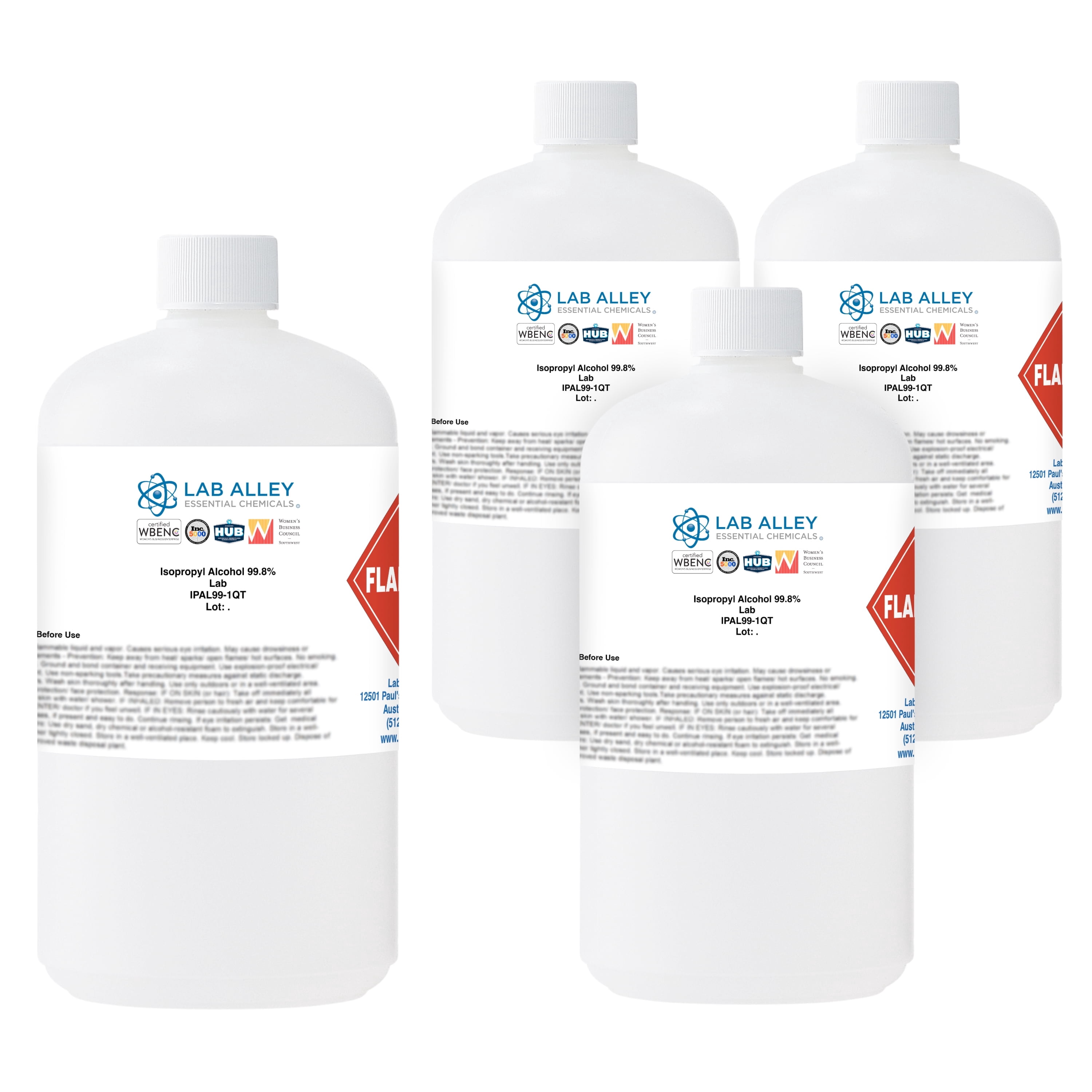 Lab Alley Isopropyl Alcohol 99.8% Lab Grade, Perfect for Laboratory ...