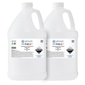 Lab Alley Phosphoric Acid 25% Solution, Food Grade (FCC), 2 Gallons, Kosher, Halal, Acidifier for Food, Beverages, Cosmetics, and Dental Cleaning Applications