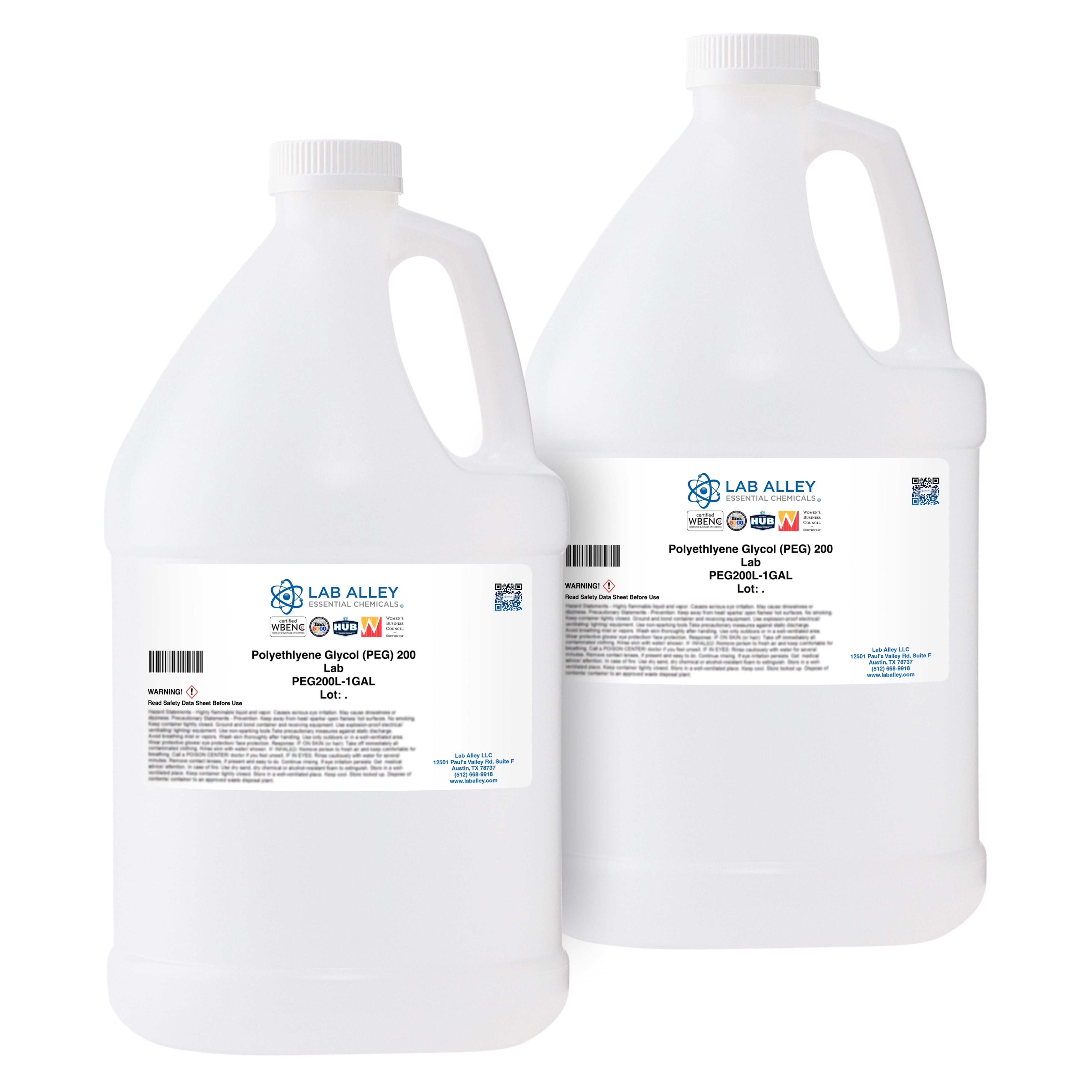 Lab Alley Polyethylene Glycol 200 (PEG 200), Lab Grade, 2 Gallons ...