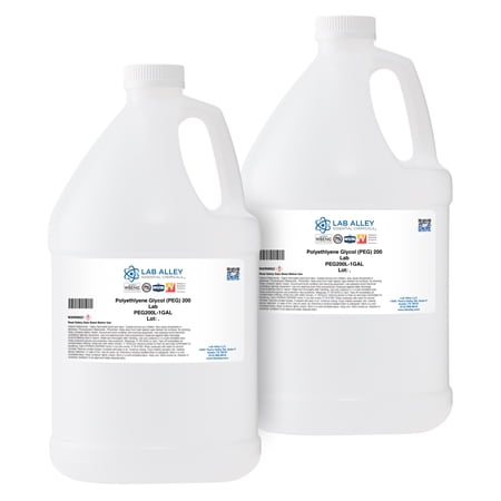 Lab Alley Polyethylene Glycol 200 (PEG 200), Lab Grade, 2 Gallons, Solvent & Moisturizer, for Cosmetics, Food & Industrial Use