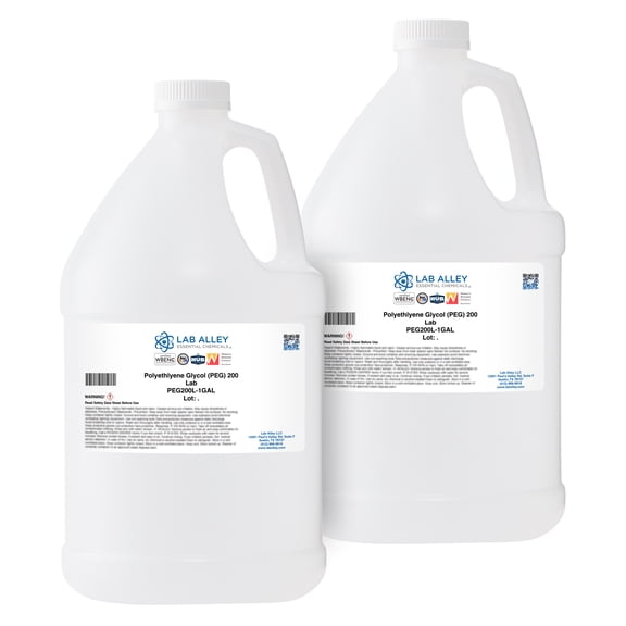 Lab Alley Polyethylene Glycol 200 (PEG 200), Lab Grade, 2 Gallons, Solvent & Moisturizer, for Cosmetics, Food & Industrial Use