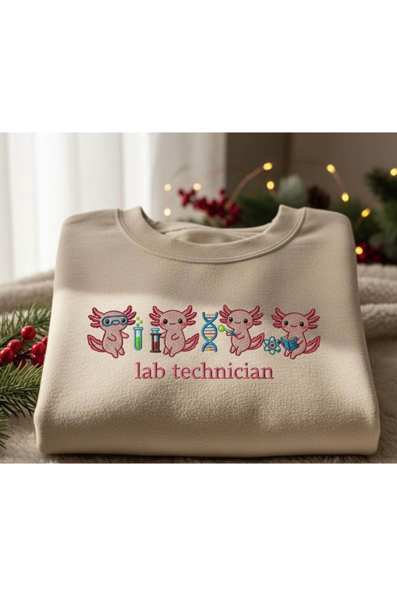 Lab Axolotl Technician Embroidered Sweatshirt