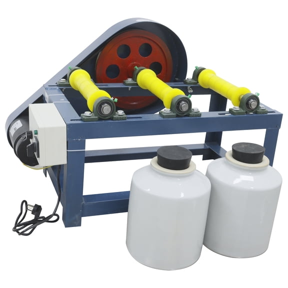 Lab Ball Mill Ceramic Jar Grinding Glaze Quartz Fine Grinding Machine Horizontal Roller Jar 220V with Dual 5L Ceramic Jars