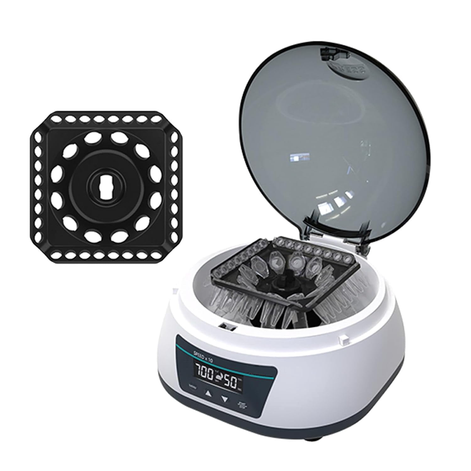 Lab Benchtop Centrifuges with Adjustable RPM & Digital Display LCD, Mini Centrifuge for 0.2/0.5/1.5/2ml Scientific Test Tubes Micro Centrifuge, 5000-7000 RPM/1680-3286 xg