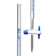 thumbnail image 1 of Lab Burette, 25mL - Schellbach Design for Accurate Miniscus Reading - Class B - 0.1mL Blue Graduations - PTFE Stopcock - Borosilicate Glass Buret - Eisco Labs, 1 of 2