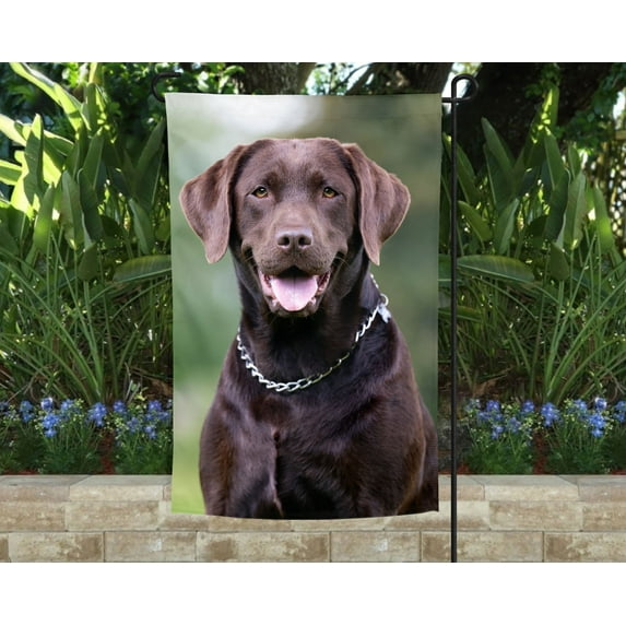 Lab - Chocolate Garden Flag