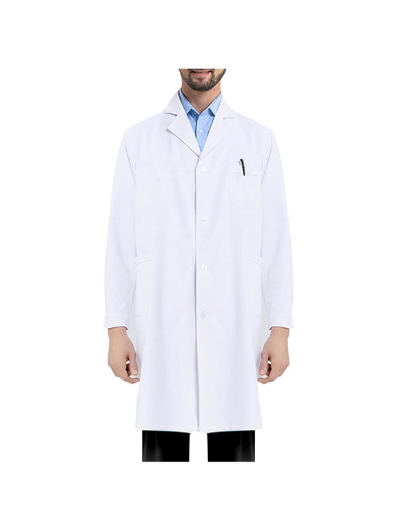 Lab Coat Women Men White Medical Coat Doctors Scientist Coat Chemistry Laboratory Coat Workwear Fancy Dress White XS