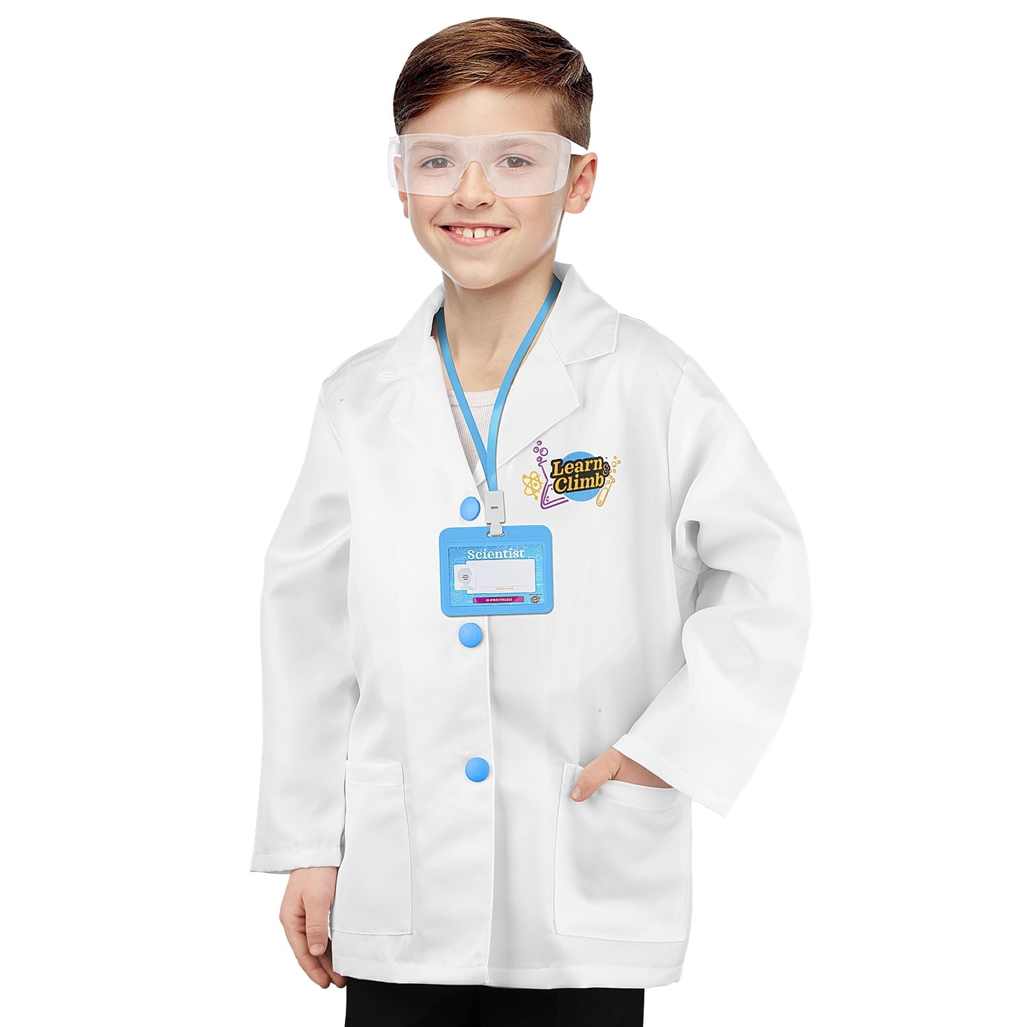Kids' Scientist Costume Lab Coat with Adjustable Glasses & ID Card for — free download