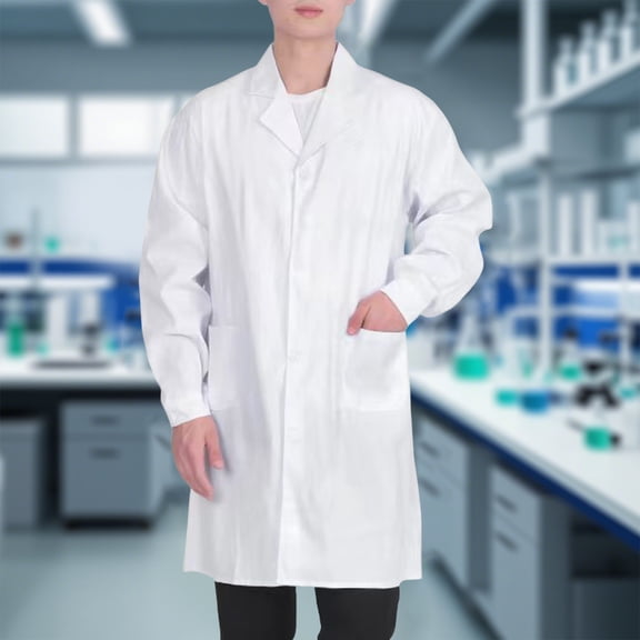 Lab Coat for Men Woman, Medical White Lab Coats Women Adults, Science Doctor Uniform Long Sleeve