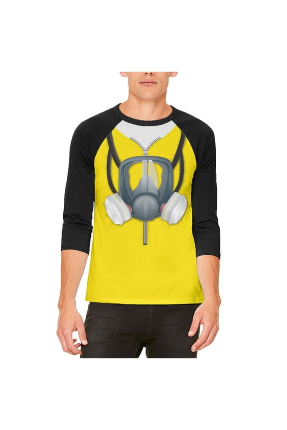 Lab Cooker Hazmat Suit Costume Mens Raglan T Shirt White-Black SM