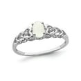 thumbnail image 1 of Gem & Harmony Lab-Created 1/4 Carat (Ctw) Opal Sterling Silver Heart Ring for Women, 1 of 5