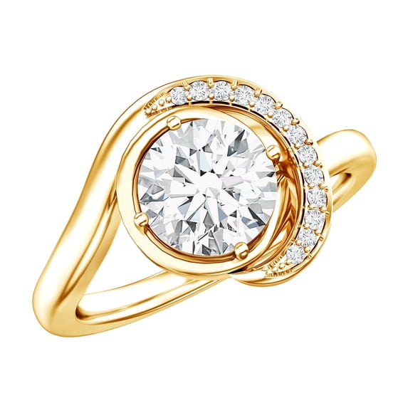 Lab Created 1 Carat Diamond Engagement Ring - EF-VS Quality - Ideal For Gift, 14K Yellow Gold, US 5.50