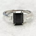 thumbnail image 1 of Lab-Created 2Ct Emerald Cut Black Diamond Women's Wedding Ring 14K White Gold Plated, 1 of 4