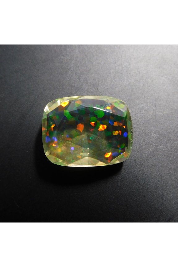 Lab-Created Best Fire Opal Ring Size Cushion Cut 11 Ct Loose Gemstone CERTIFIED