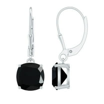 Rosec Jewels Lab Created Black Diamond Solitaire Drop Earrings for Women - AAAA Quality, 10K White Gold