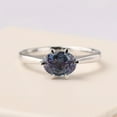 thumbnail image 1 of Lab Created Color changing alexandrite ring oval cut 3 carat wedding ring June birthstone ring, 1 of 5