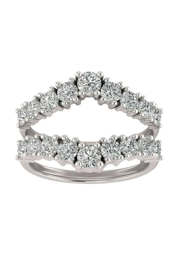 Lab Created Diamond 14K White Gold Finish Enhancer Wrap Wedding Ring