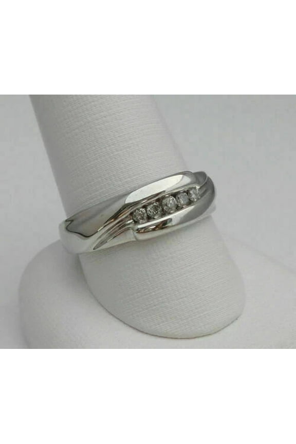 Lab Created Diamond 2.00Ct Round Cut Men's Wedding Band Ring 14K White Gold Plated