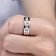thumbnail image 1 of Lab Created Diamond 2.3Ct Round Cut Men's Eternity Wedding Band 14k White Gold Plated 925 Sterling Silver, 1 of 4