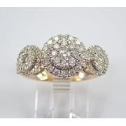 SHIFA JEWELS Lab Created Diamond 2Ct Round Cluster Wedding Engagement Women's Ring 14K Yellow Gold Plated Sterling Silver
