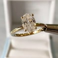thumbnail image 1 of Lab-Created Diamond 3Ct Oval Cut Solitaire Engagement Ring For Her 14K Yellow Gold Plated, 1 of 1