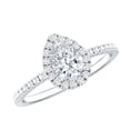 thumbnail image 1 of Rosec Jewels Lab Created Diamond 5x7mm Pear Shaped Engagement Ring - EF-VS Quality, 925 Sterling Silver, US 4.00, 1 of 7