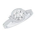 thumbnail image 1 of Lab Created Diamond Circle Engagement Ring with Halo - 0.9 Carat - EF-VS Quality, 18K White Gold, US 10.00, 1 of 8