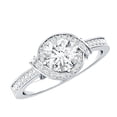 thumbnail image 1 of Lab Created Diamond Circle Engagement Ring with Halo - 0.9 Carat - EF-VS Quality, 18K White Gold, US 10.00, 1 of 8