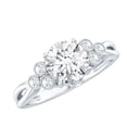 thumbnail image 1 of Rosec Jewels Lab Created Diamond Designer Engagement Ring for Women - EF-VS Grade Certified, 925 Sterling Silver, US 4.00, 1 of 8