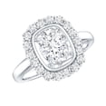 thumbnail image 1 of Lab Created Diamond Halo Engagement Ring - Statement Ring - EF-VS Grade (Rosec Jewels), 925 Sterling Silver, US 4.00, 1 of 8