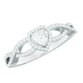 thumbnail image 1 of Rosec Jewels Lab Created Diamond Heart Engagement Ring with Halo, EF-VS Grade - Ready to Gift, 10K White Gold, US 10.00, 1 of 9