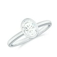 thumbnail image 1 of Rosec Jewels Lab Created Diamond Solitaire Ring - 6x8 mm Oval Engagement Ring - EF-VS Grade, 925 Sterling Silver, US 4.00, 1 of 8