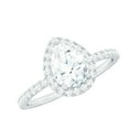 thumbnail image 1 of Rosec Jewels Lab Created Diamond Teardrop Engagement Ring - 6X8 MM - EF-VS Grade Certified, 925 Sterling Silver, US 11.00, 1 of 9